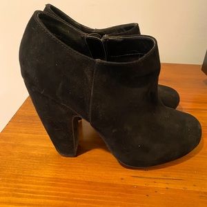Black velvet booties